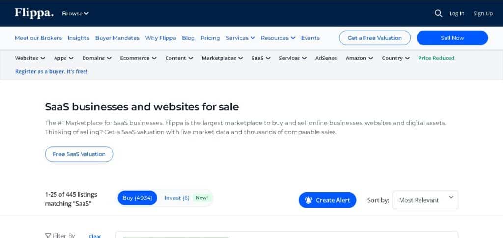 flippa-recensione-funzionalità-siti-saas