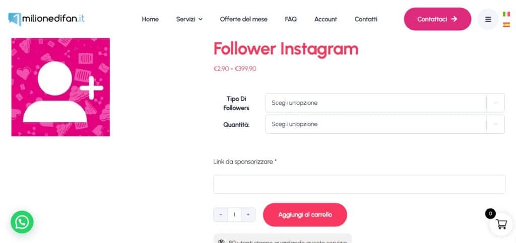migliori-siti-dove-comprare-follower-instagram-1milionedifan